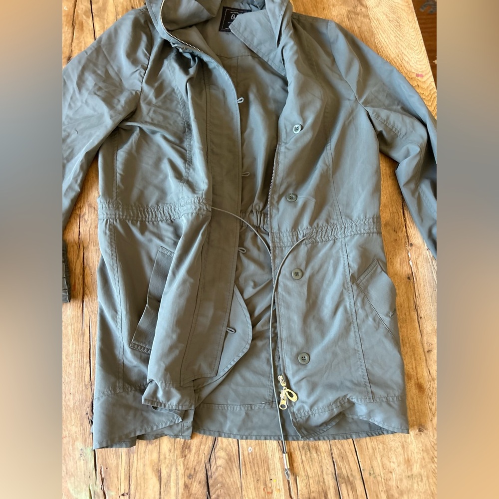 CottonOn Olive Green Jacket trench windbreaker anorak long coat lightweight xs - Picture 2 of 13